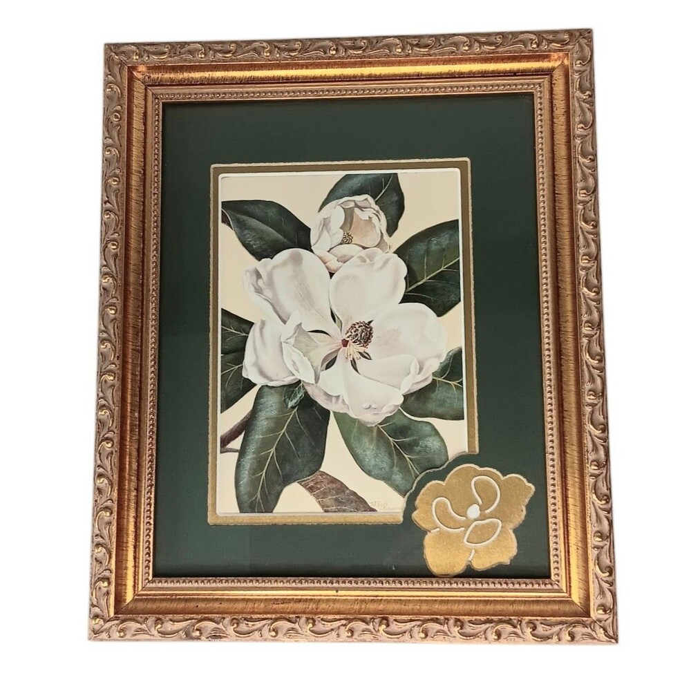 VTG Afternoon Magnolia Print By Waltraud Fuchs von Schwarzbek Matted & Framed